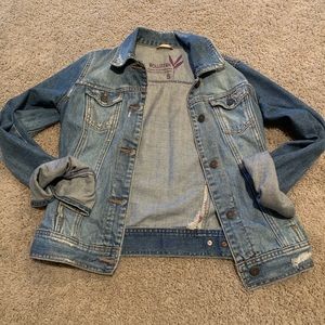 Distressed jean jacket